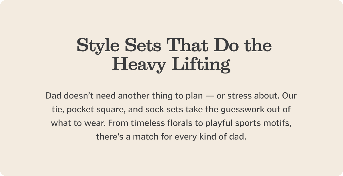 Style Sets That Do the Heavy Lifting