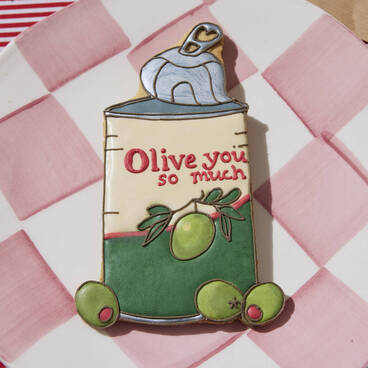 Personalised 'Olive You So Much' Iced Biscuit