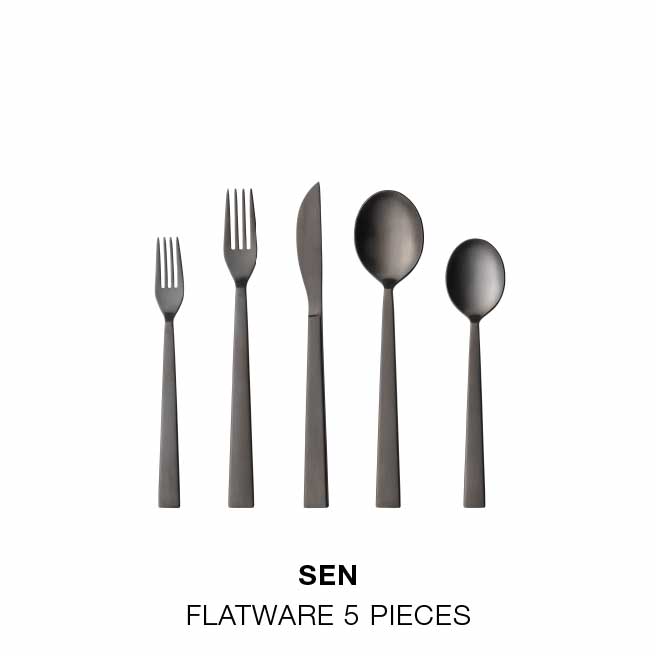Product grid with photos and names: Arenito dinner plate, Arenito salad/dessert plate, Marrakesh soup/cereal bowl, Sen 24-piece flatware, Margarida set of 6 recycled glass wine glasses, and Oak Collection round oak wood serving board