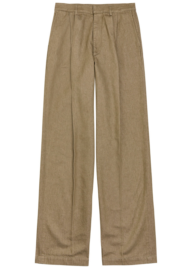 DRIES VAN NOTEN Panrom pleated denim trousers