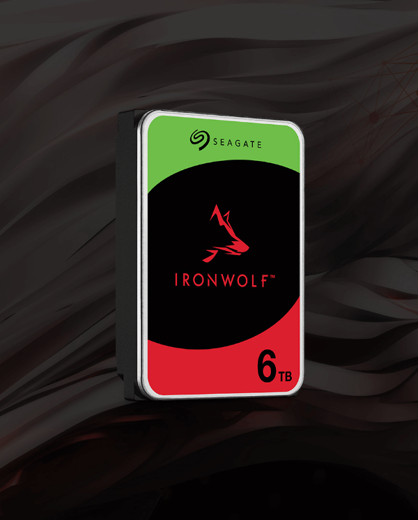 Product shot of the IronWolf NAS Hard Drive 6TB