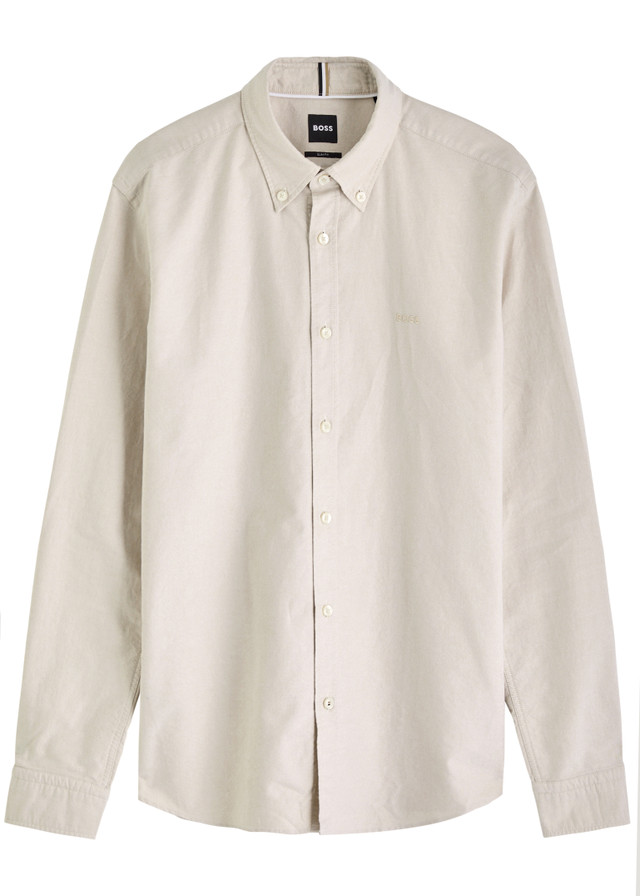 BOSS Logo-embroidered cotton shirt