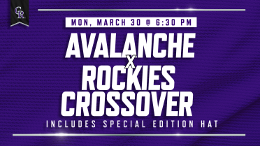Avalanche x Rockies Crossover Night on Monday, 3/30 includes special edition hat with purchase.