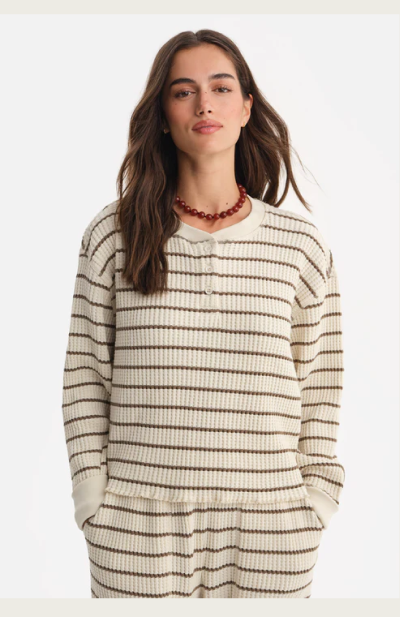 Organic Waffle Cropped Henley
