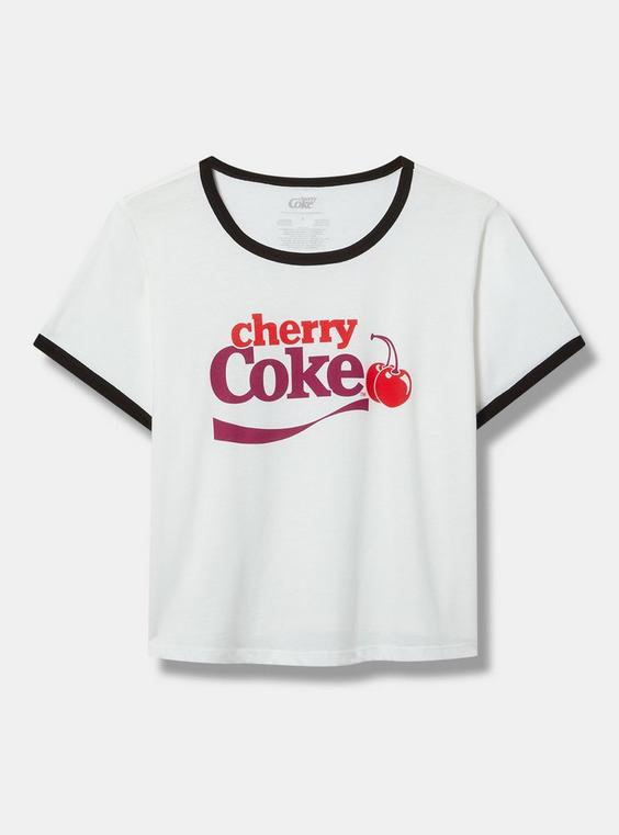 Cherry Coke Cotton Cropped Ringer Tee