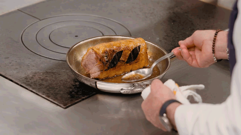 GIF: Cooking meat in Hestan skillet