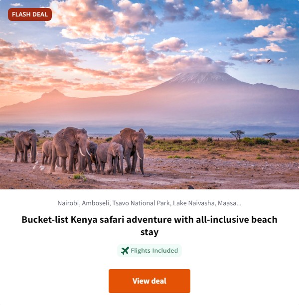 Bucket-list Kenya safari adventure with all-inclusive beach stay