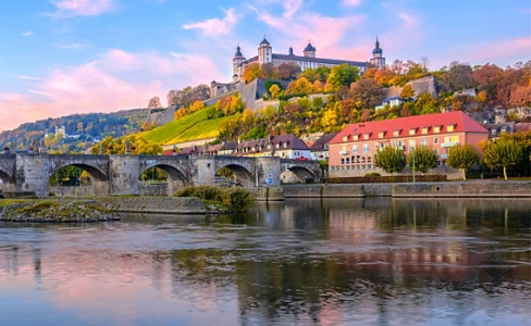 Sunrise Bridge Fortress Fall Wurzburg