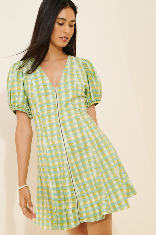 Calder Front-Zip Mini Dress