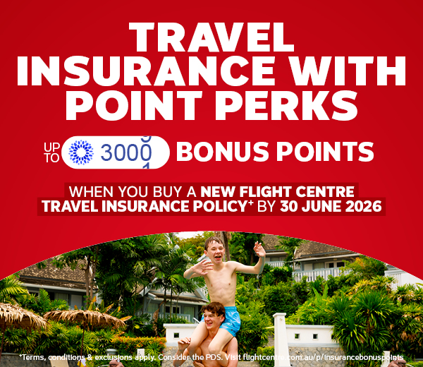 TRAVEL INSURANCE WITH POINT PERKS OFFER+