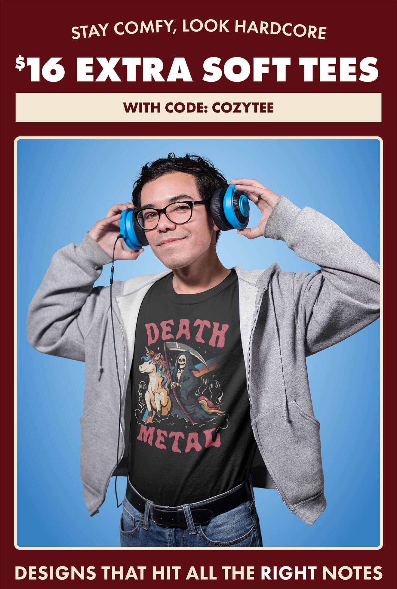 Stay Comfy, Look Hardcore: $16 Extra Soft Tees with Code COZYTEE