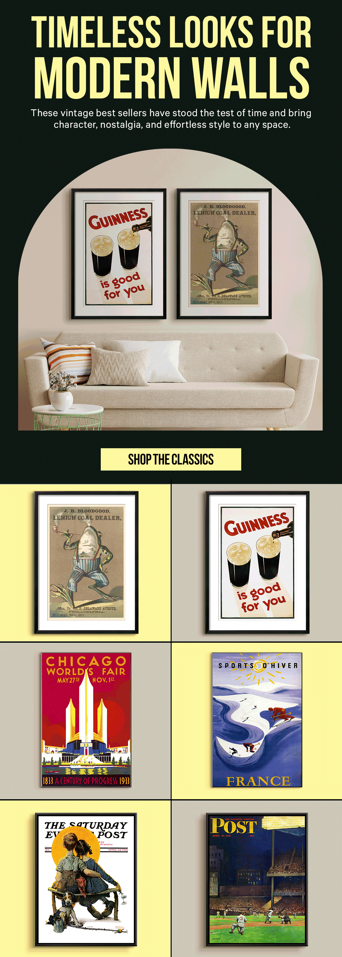 Timeless Looks for Modern Walls: These vintage best sellers have stood the test of time and bring character, nostalgia, and effortless style to any space.