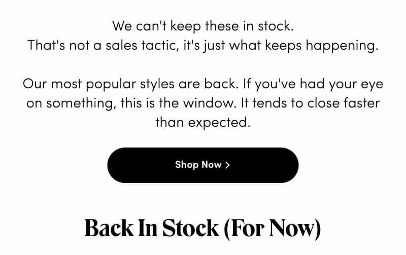 Back In Stock