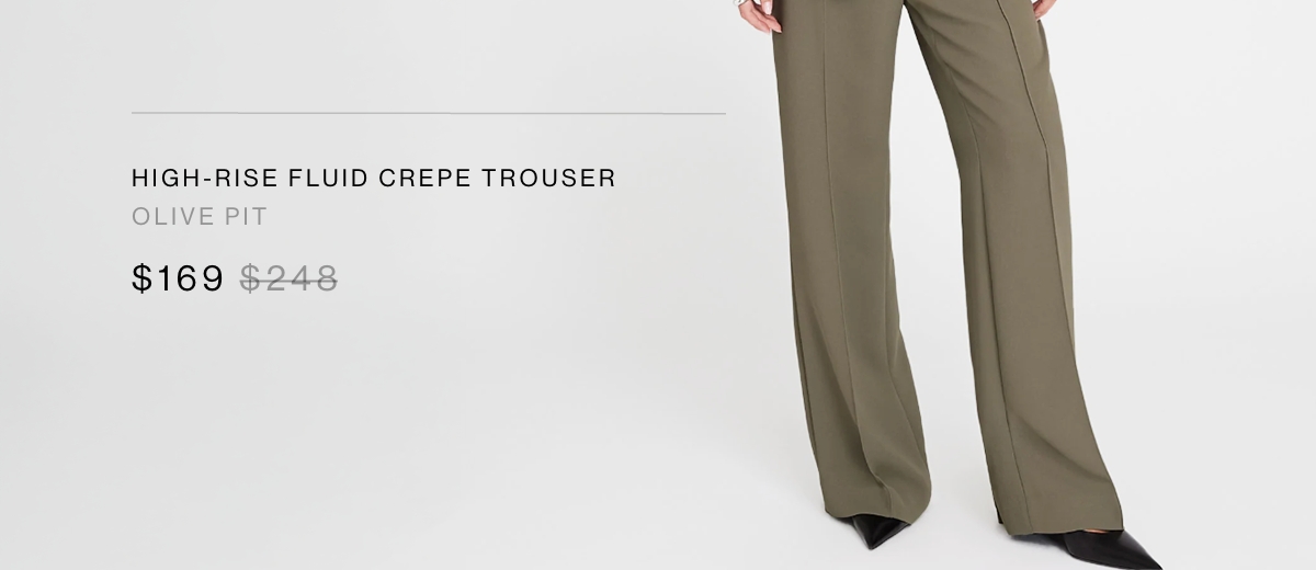 High Rise Fluid Crepe Trouser