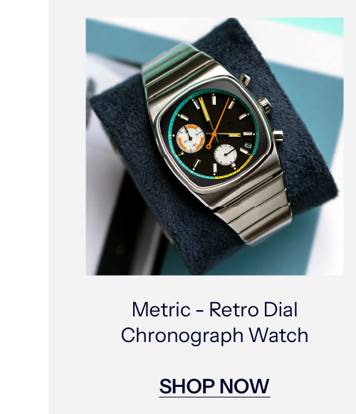 Metric - Retro Dial Chronograph Watch. SHOP NOW