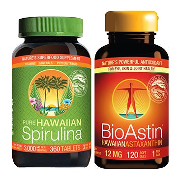 BioAstin Hawaiian Astaxanthin, Pure Hawaiian Spirulina, and EyeAstin Supplements