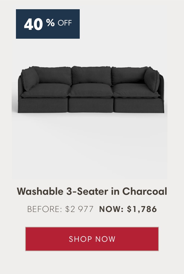 Washable 3-Seater in Charcoal