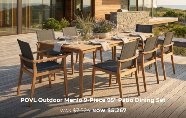 POVL Outdoor Menlo 7-Piece 95-inch Patio Dining Set – Was $6,381, Now $4,467