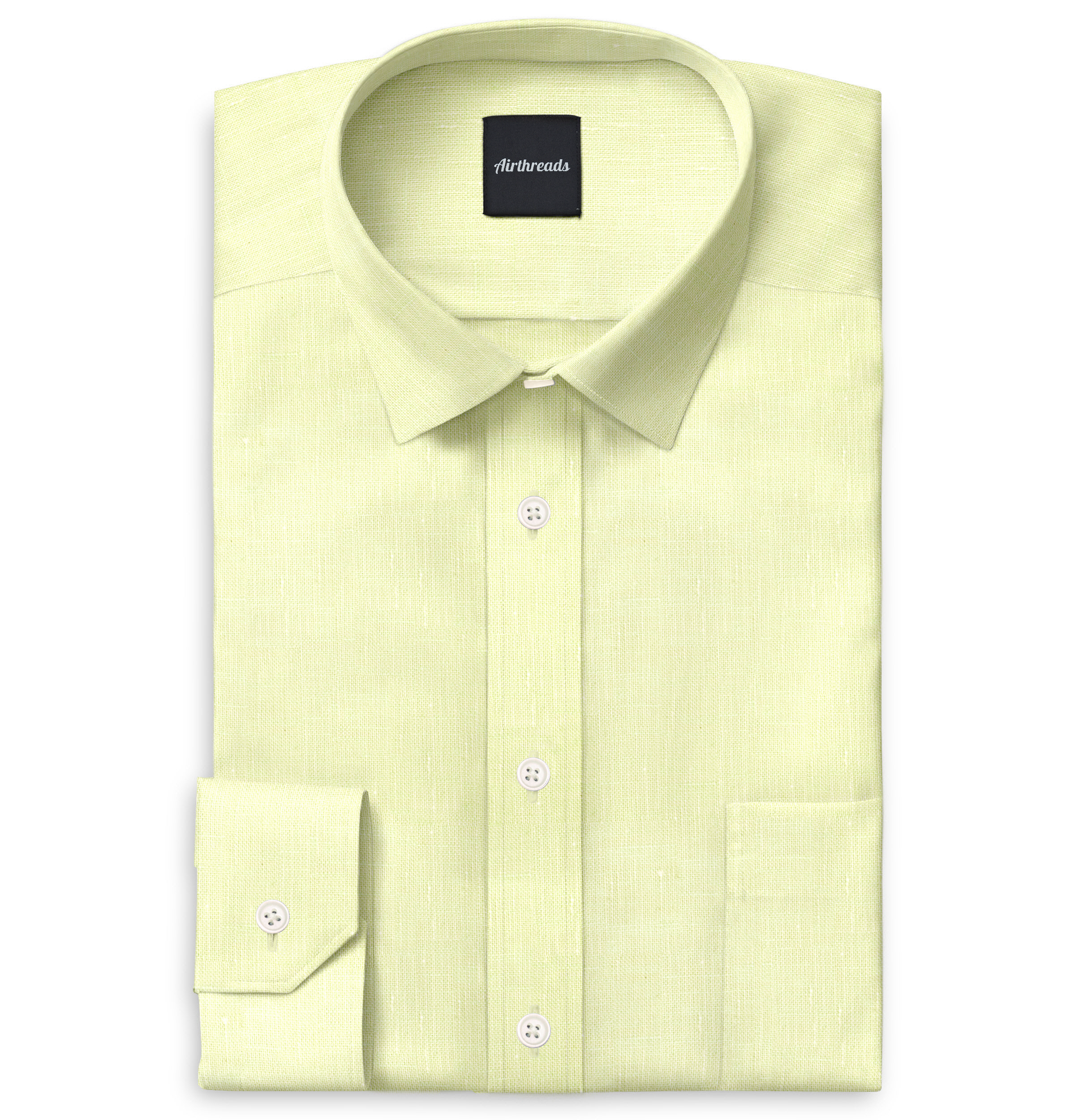 Image of Long Sleeve Linen Shirt in Yellow