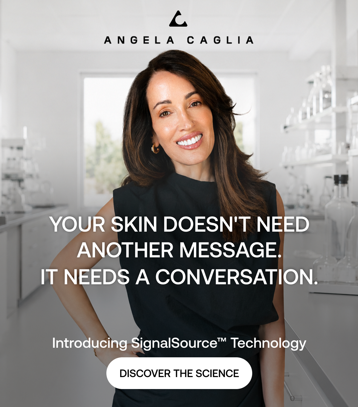 Angela Caglia in a clean laboratory introducing SignalSource™ Technology