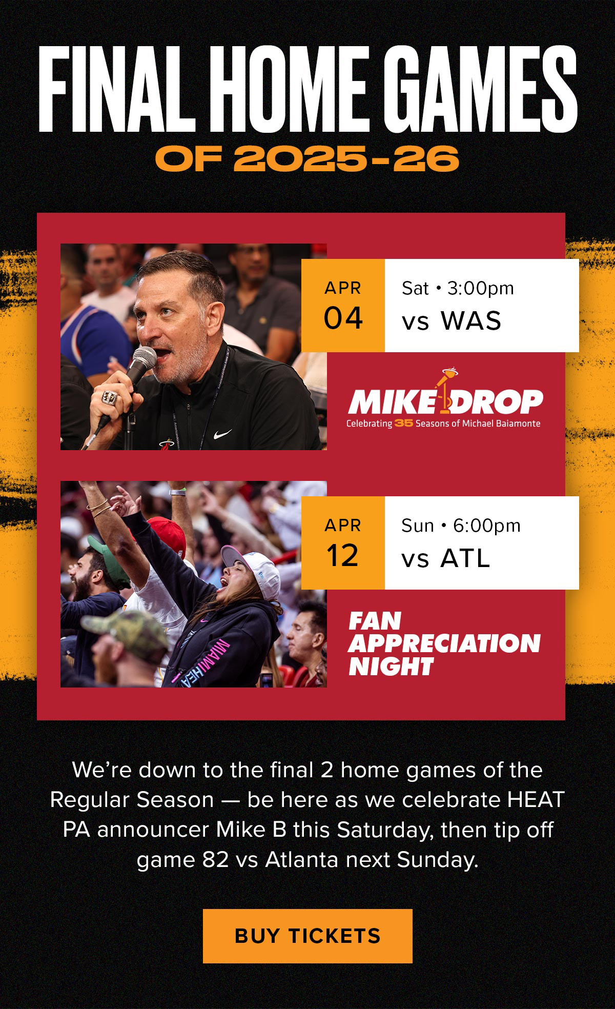 Final Home Games of 25-26 | Buy Tickets
