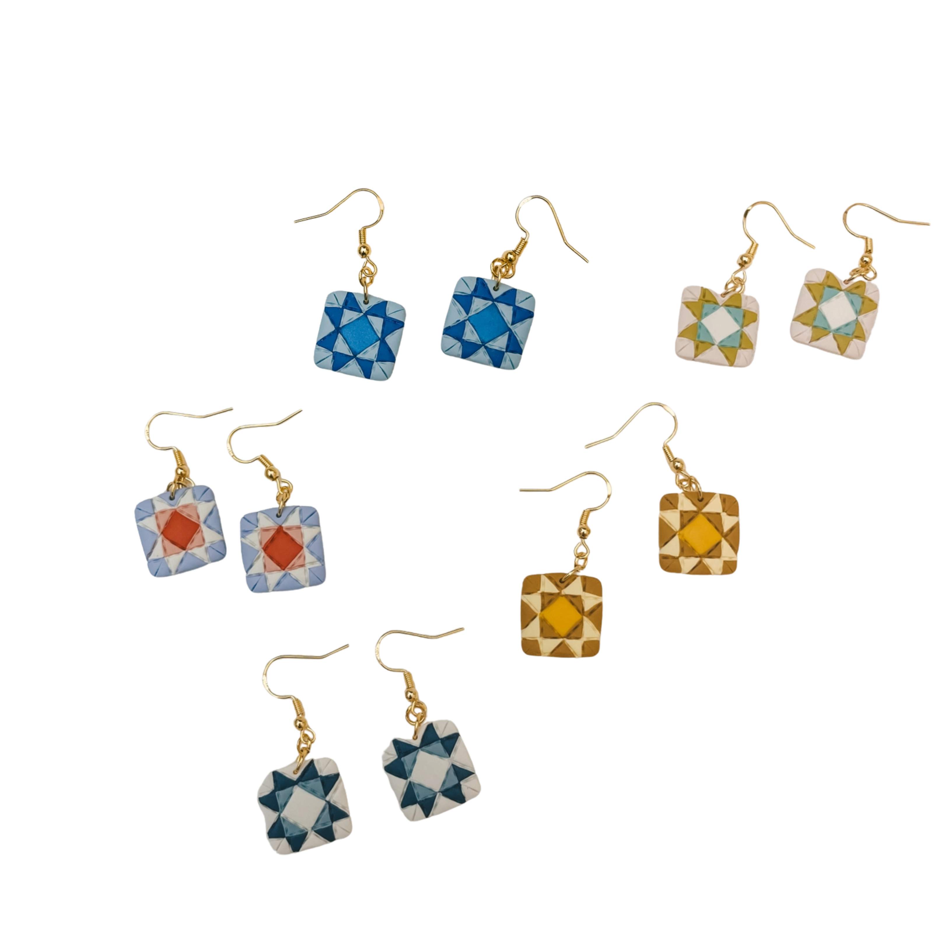 Image of Quilt Block Dangle Earrings