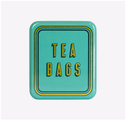 Tea Bag Travel Pocket Tin Tea Lover Gift Storage Box | Teabags Teal