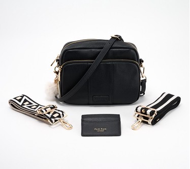 Pom Pom London Original Plus Leather Crossbody Bag w/ Accessories
