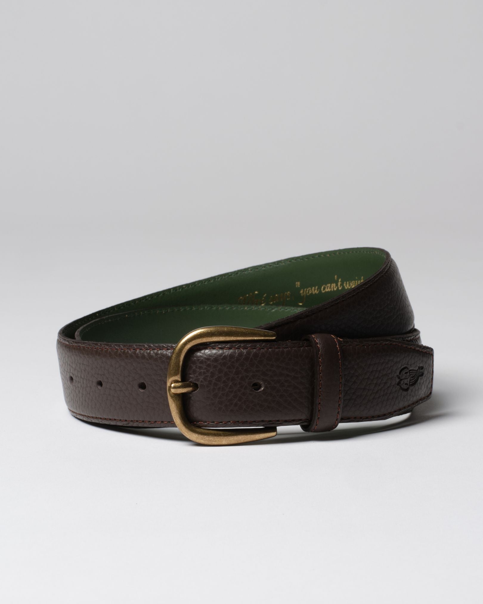 Image of "Le Belt" Dark Brown Pebble Grain Leather