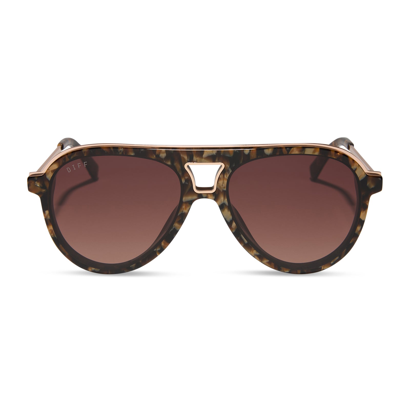 Image of TOSCA III - GLITTER TORTOISE + BROWN GRADIENT SUNGLASSES