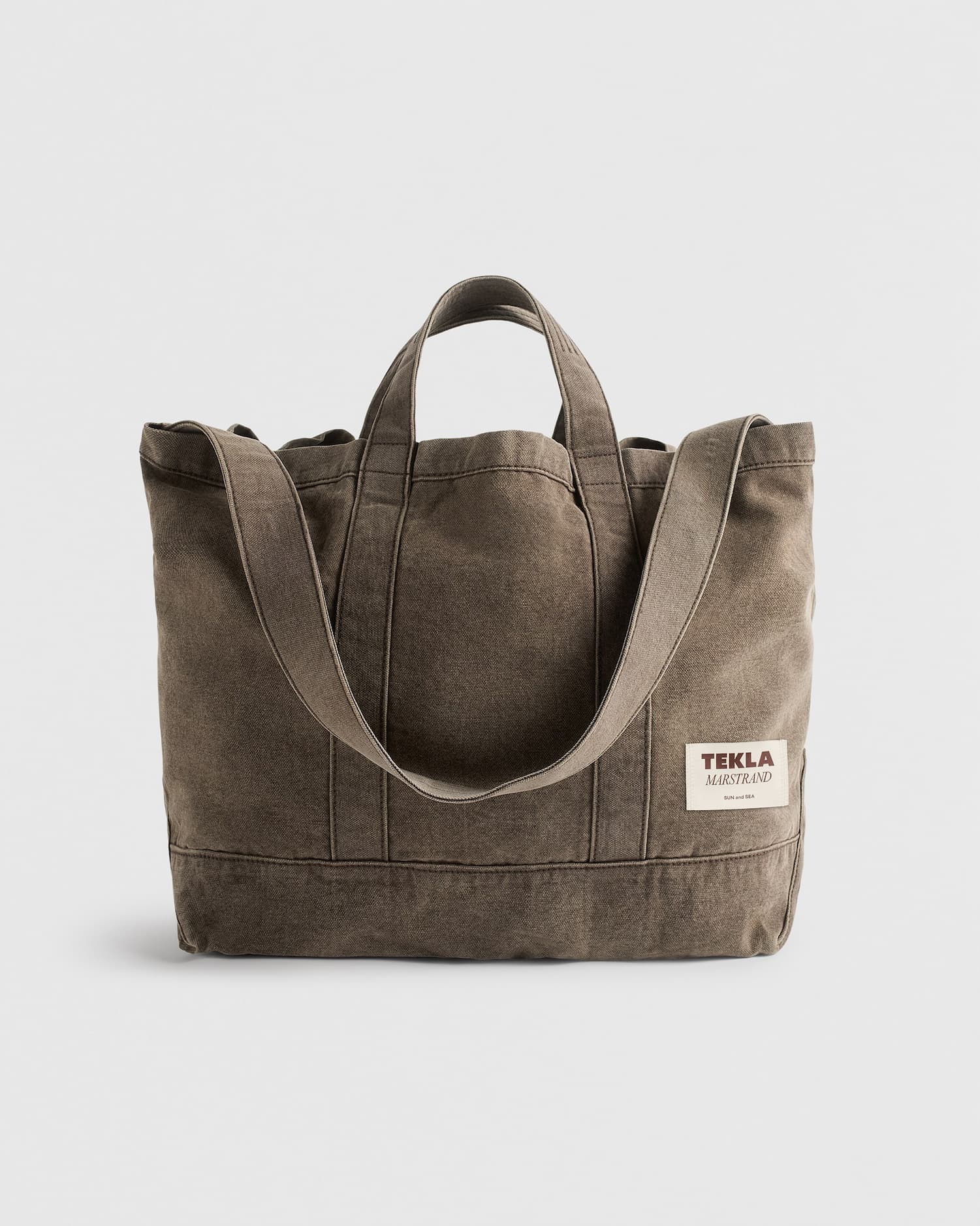 Sun Bleached Taupe Canvas beach bag