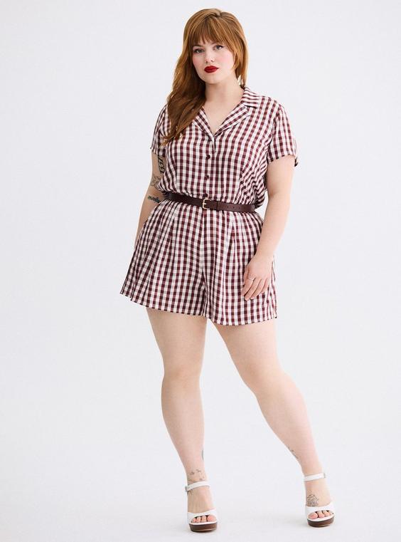 Retro Chic Collared Short Jumpsuit
