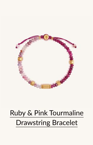 Ruby & Pink Tourmaline Drawstring Bracelet