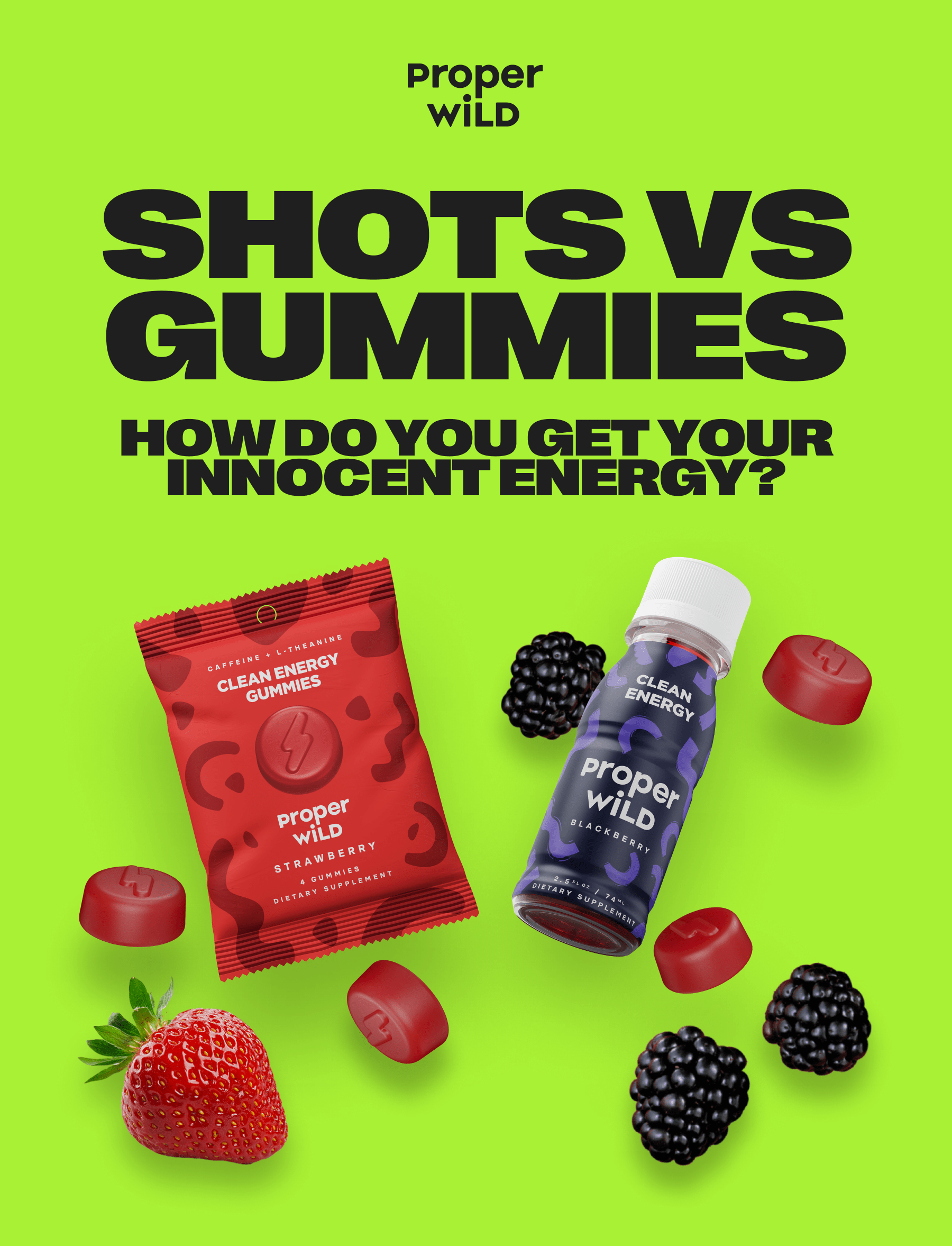 proper wild - shots vs gummies - how do you get your innocent energy?