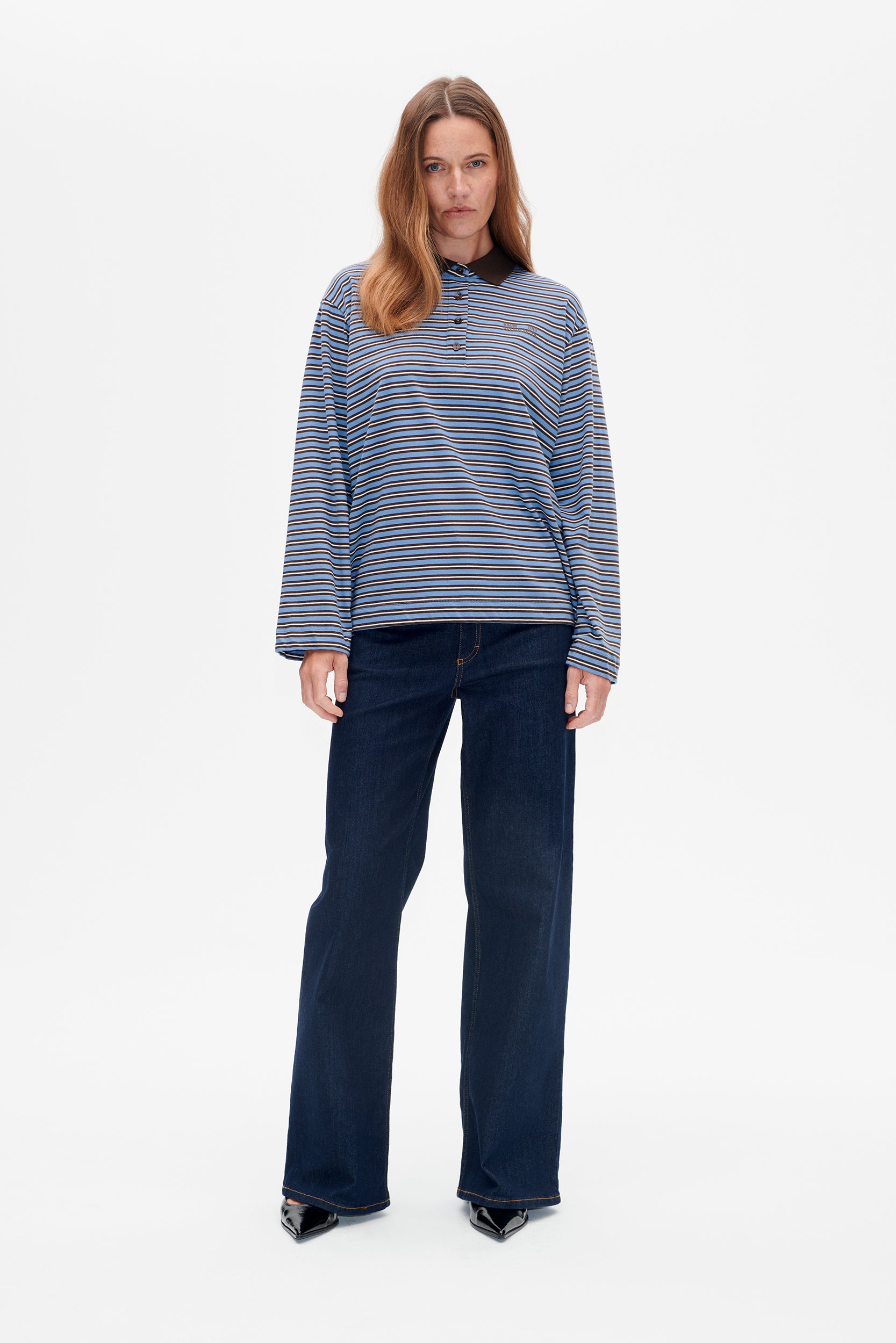 Image of JEANNI T-SHIRT | Java Polo Stripe