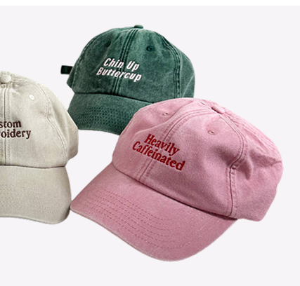 Personalised Vintage Cap Custom Embroidered Name/Text