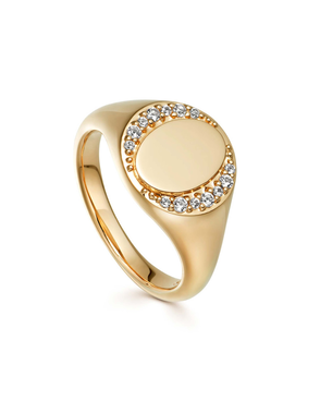 Gold Sapphire Signet Ring