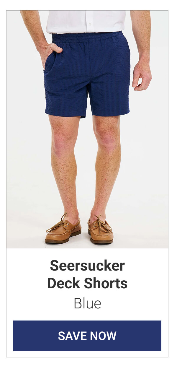 Blue Seersucker Deck Shorts