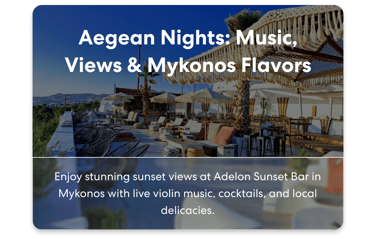 Aegean Nights: Music, Views & Mykonos Flavors