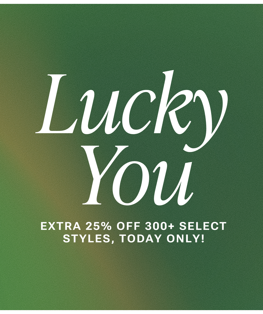 Azalea Wang St. Patrick’s Day flash sale featuring an extra 25% off 300+ select styles