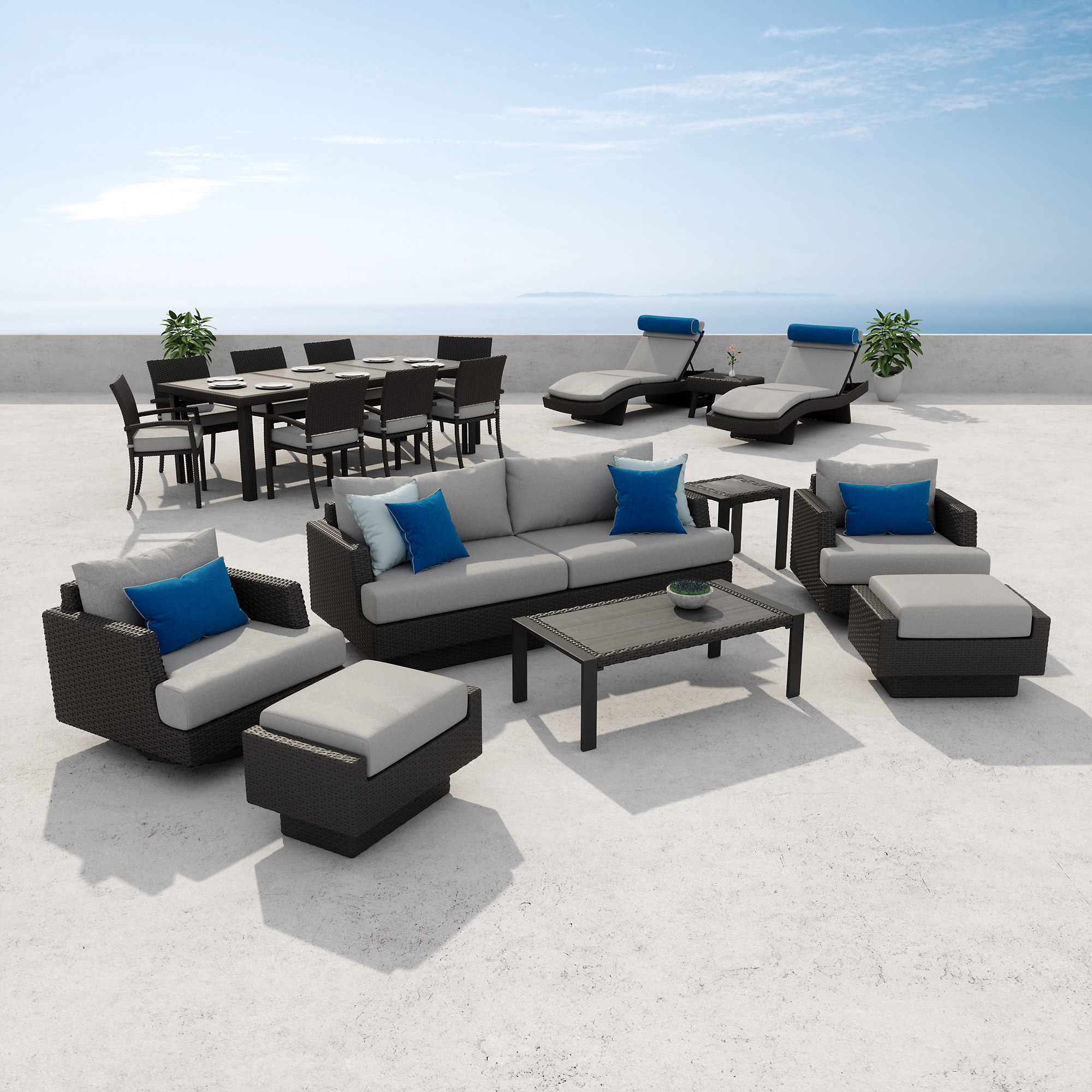 Portofino Repose 19-Piece Outdoor Patio Estate Set