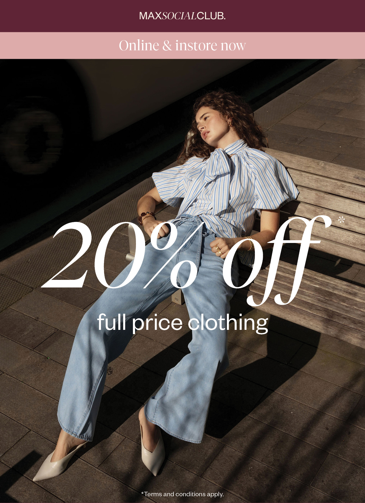 20% off* full price clothing