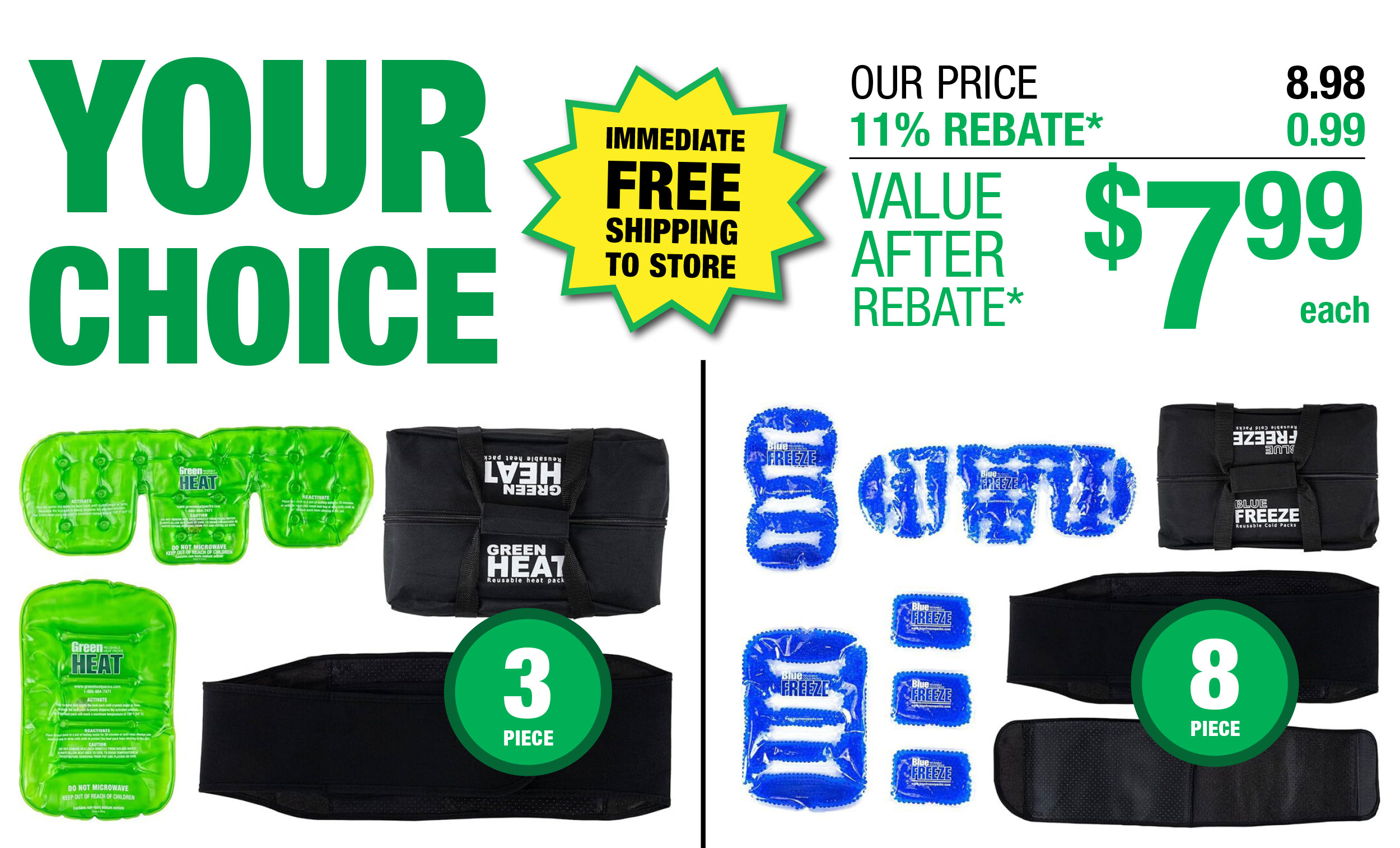Your Choice Hot Packs or Neck and Back Cold Packs - ONLY $7.99 After Rebate*!