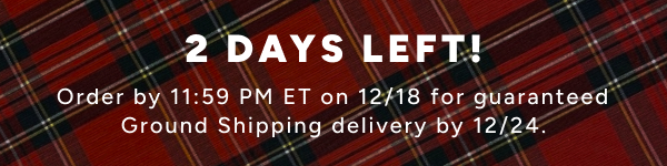 2 Days Left for Ground Shipping