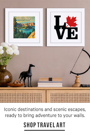 Iconic destinations and scenic escapes, ready to bring adventure to your walls. - Shop Travel Art