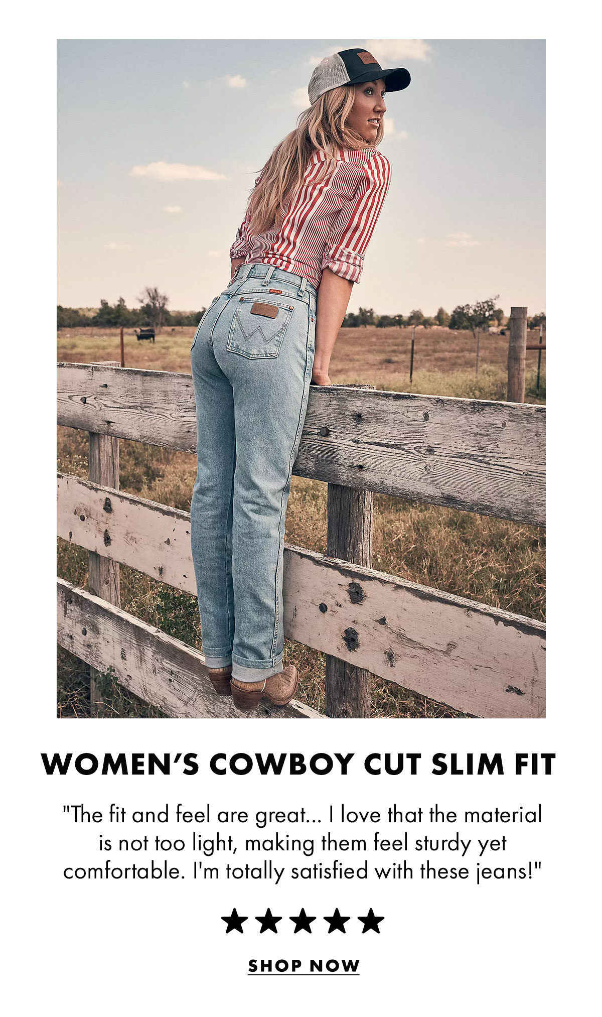 Women's cowboy cut slim fit shop now