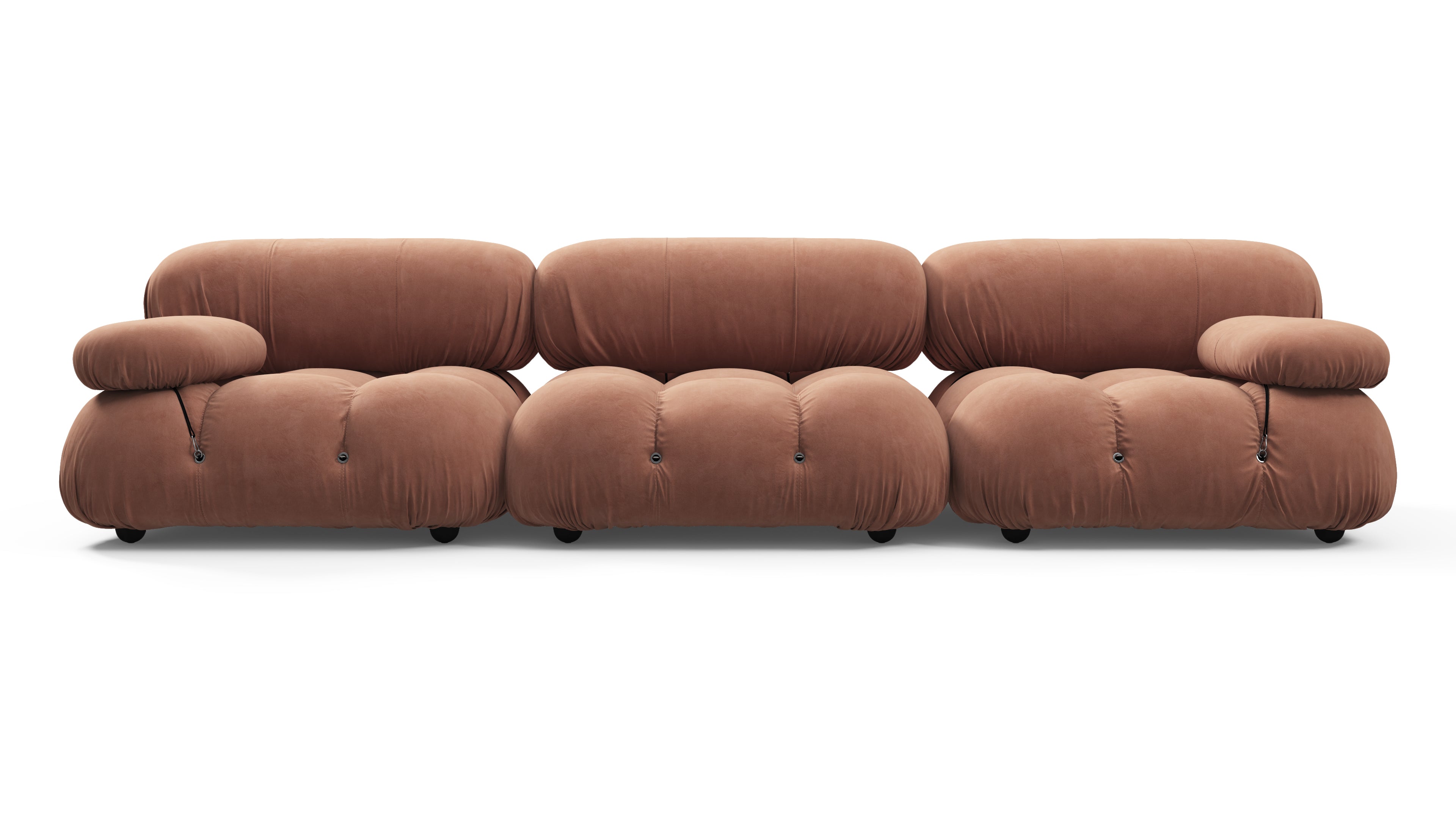 Image of Bellini Sofa - Mario Bellini Three Seater Sofa, Mocha Mousse Vegan Suede