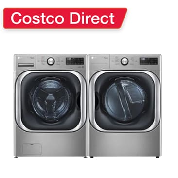 LG 5.2 cu. ft. Mega Capacity Front Load Washer and 9.0 cu. ft. Mega Capacity Dryer with Built-In Intelligence