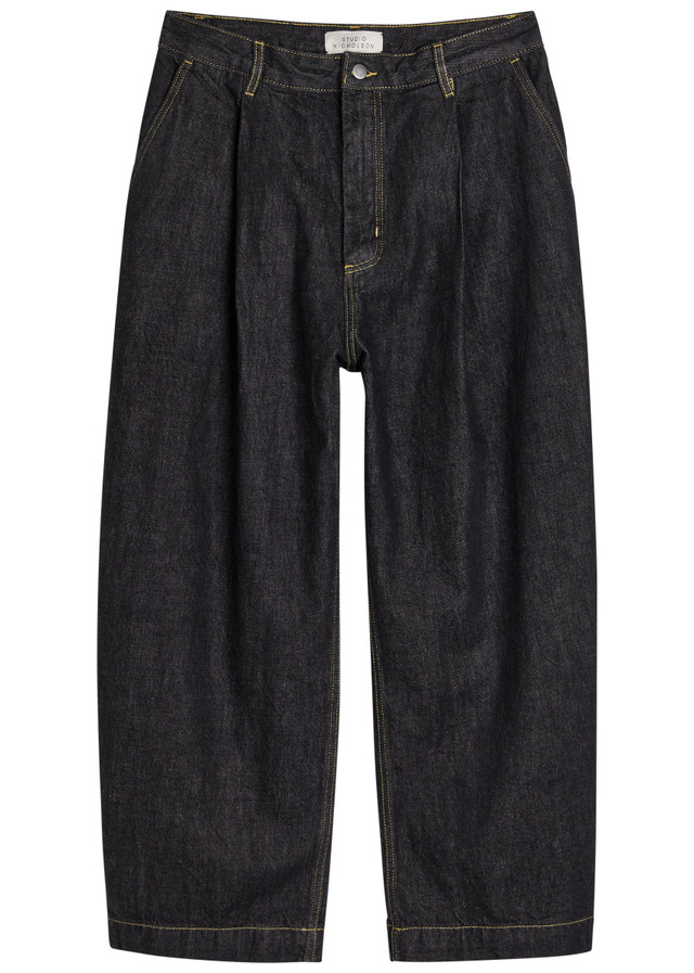 STUDIO NICHOLSON Single pleat wide-leg jeans