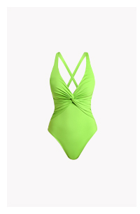 Island Goddess Twist Front One Piece - Apple